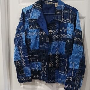 French Laundry Blue Patchwork Blazer